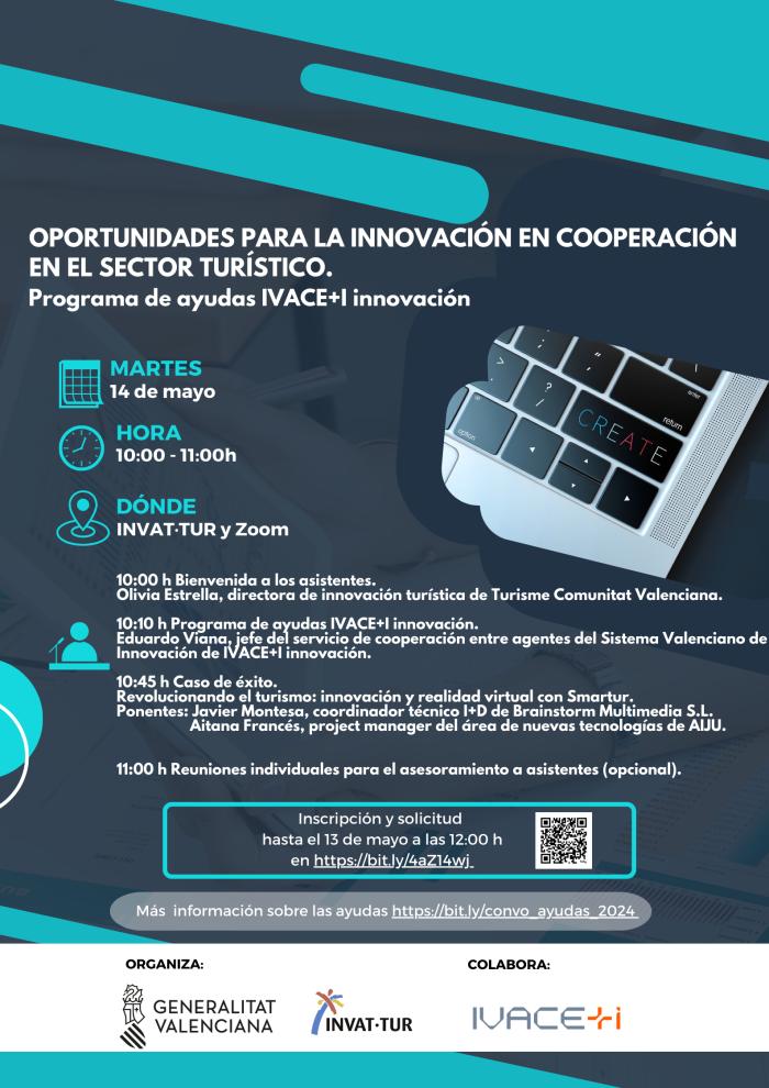 Oportunidades para la innovación en cooperación en el sector turístico. Programa de ayudas IVACE+I innovación