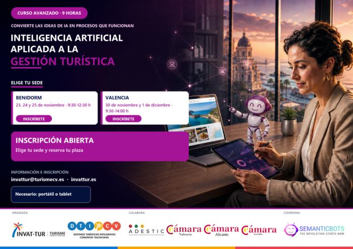 Curso de inteligencia artificial aplicada a la gestión turística - edición 2026 - Valencia