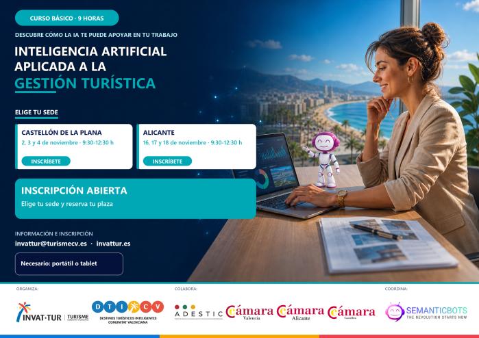 Curso de inteligencia artificial aplicada a la gestión turística - edición 2026 - Castellón